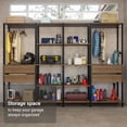 thumbnail image 5 of Madesa Garage Storage Rack with 4 Drawers, Open Shelves and Hanging Spaces 102"L Multiuse Modular Organization Cabinet for Tools - Black/Brown, 5 of 11