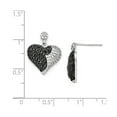 thumbnail image 2 of White Sterling Silver Earring Drop & Dangle Women'S Cubic Zirconia CZ Clear Black 19 mm 15, 2 of 2