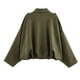 thumbnail image 2 of Chaqueta Xunger de gamuza sintética tipo bomber para mujer, color verde, talla M, 2 of 7