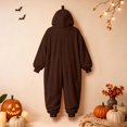 thumbnail image 4 of USNSM Pajamas Women Cozy Fleece Lined Home Jumpsuit, Cute Fall Pajamas, Loose Relaxed Fit, For Fall Winter Matching Loungewear Brown S, 4 of 7