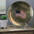 thumbnail image 2 of Natural Geo USA Flag Wall Hanging Brass Accent Plate Black, 2 of 4