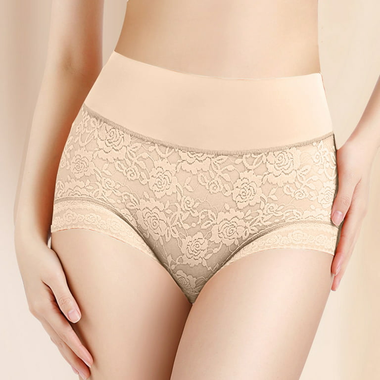 YiHWEI Female Short Yellow Lingerie for Women Seamless Women's Underwear  Fitted High Waisted Pure Cotton Briefs L 