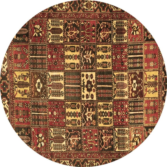 Ahgly Company Indoor Round Persian Brown Traditional Area Rugs, 4' Round