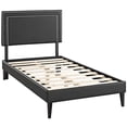 thumbnail image 3 of Modway Jessamine Faux Leather Upholstered Twin Platform Bed in White, 3 of 8