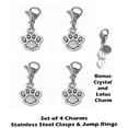 thumbnail image 3 of Set of 4 Paw Print Charms Clip On To Anything – Jewerly, Zipper Pulls, Bookmark, Bracelet, Necklace, 3 of 4