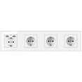 thumbnail image 1 of Prises de Courant à Quatre Fentes avec 2 Prises Usb avec Panneau en Verre pour Prise 220v 16a, 1 of 4