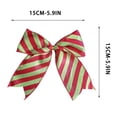 thumbnail image 3 of MMJ Christmas Decorations Pre Tied Bow Ornament Allover Print Fabric Elegant Gift Wrapping Tree Door Holiday Party Accent, 3 of 5