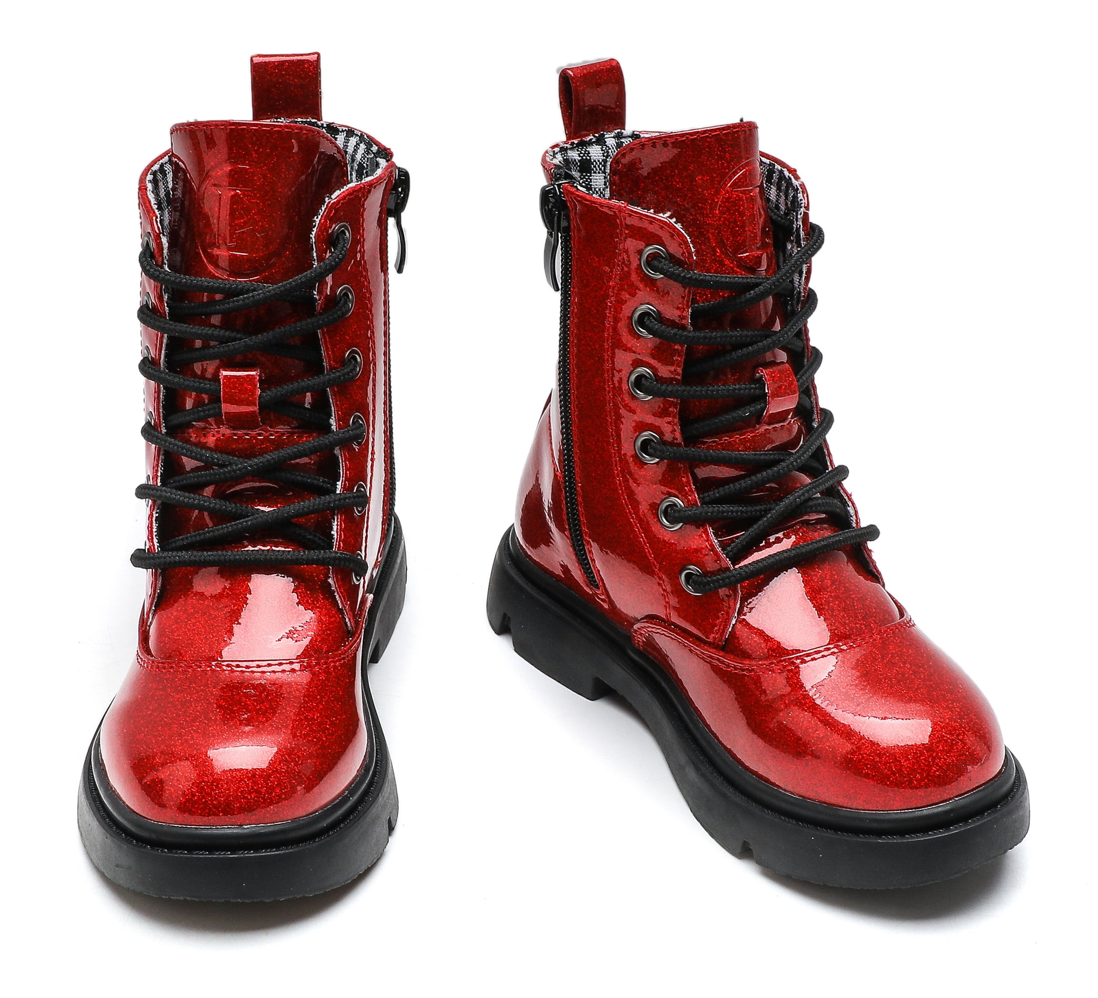 kkdom Boys Girls Kids Combat Boots Unisex Black 12 Little Kid Walmart