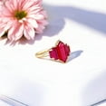 thumbnail image 3 of SHREENATHJEWELRY 4X12MM Hexagon Ruby Ring, Vintage Rose Gold Bezel Set Sterling Silver Ring, Art Deco Ruby Bridal Promise Ring, Unique Christmas Gift, 3 of 4