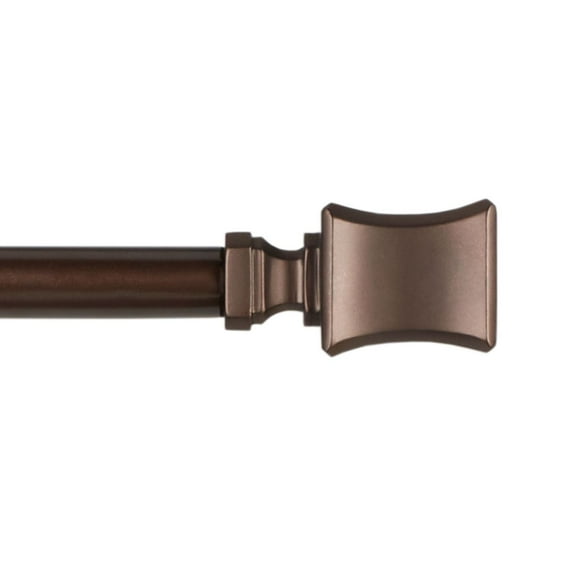 Exclusive Home Loran 1" Window Curtain Rod and Finial Set, Adjustable 36"-72", Oil Rubbed Bronze