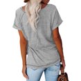 thumbnail image 6 of Women's Plus Size Short Sleeve Leisure Solid Color O-Neck Loose Tops, 6 of 7