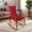 Wine Red, variant on Rocking Chair Cushion, Thickened Tufted Seat and Back Cushion with Ties, Suitable for Indoor/Outdoor Rocker