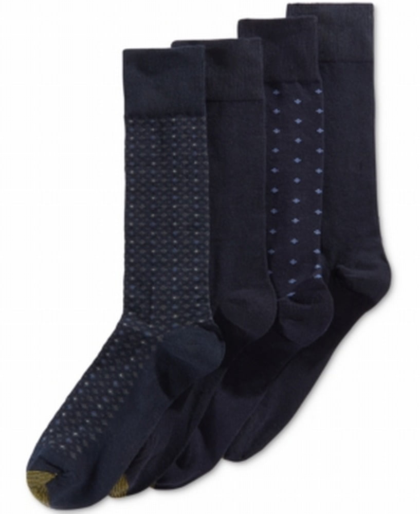 GOLDTOE Gold Toe NEW Navy Blue Mens Size 1013 Four Pairs Printed