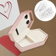 thumbnail image 1 of Caja de joyería de terciopelo Fernando estuche de viaje de joyería rosa, 1 of 8