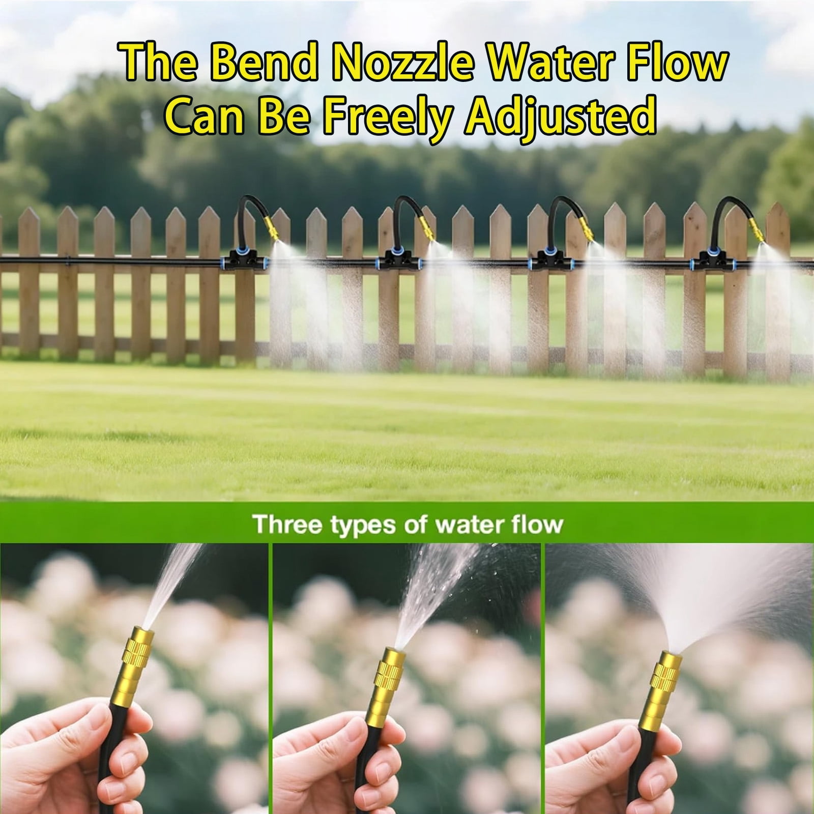 50FT Drip Irrigation Kit with Adjustable Nozzles & Quick Connect - Automatic Watering System for Raised Bed Garden, Greenhouse, Containers, Potted Plants - Water Efficient DIY Kit