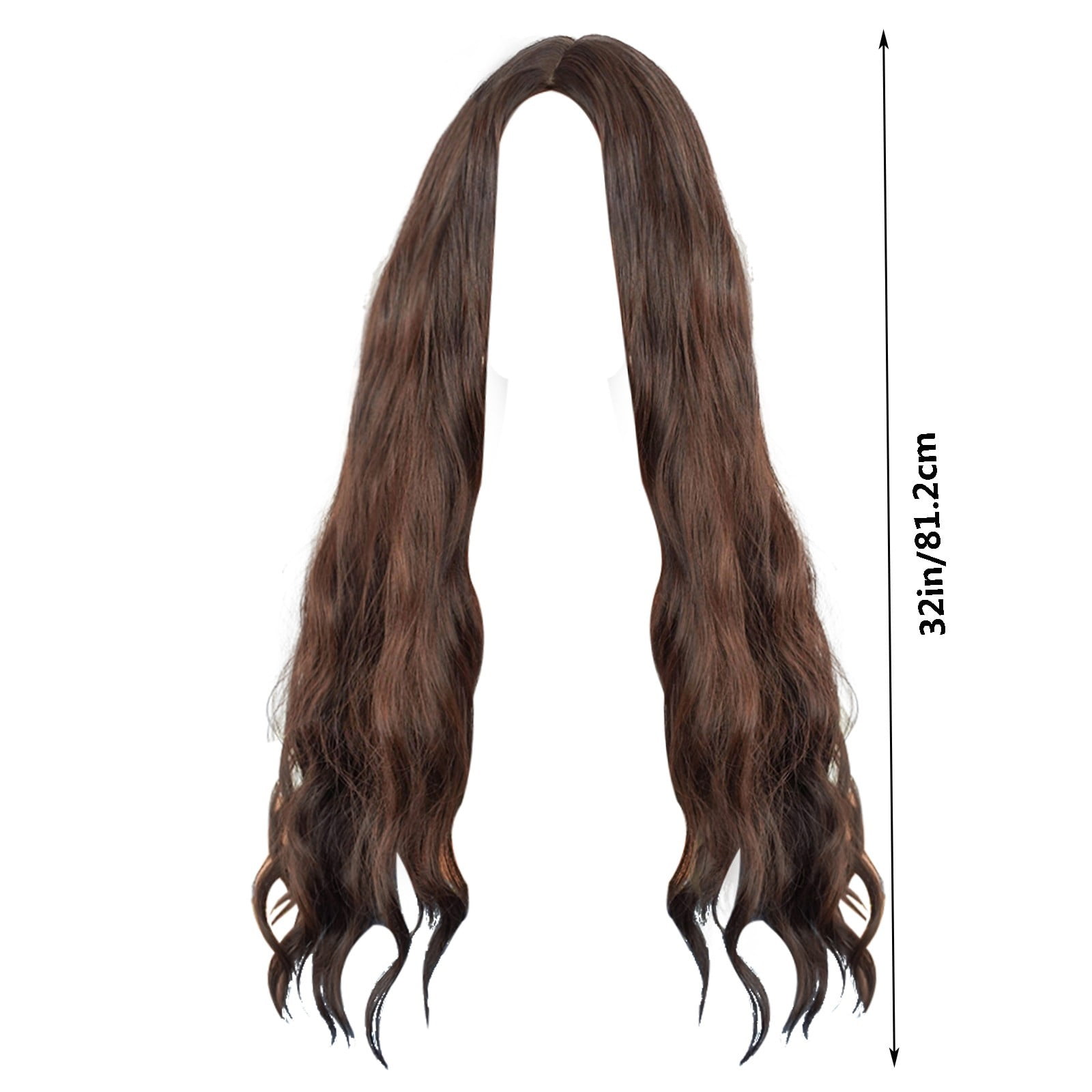32 Inch Black Brown Long Wave Synthetic Wigs For Women Natural Wave Wigs With Bangs Mid Split Fashionable Ripe Heat Silky Hair 32 Inch Black Brown Long Wave Synthetic Wigs For Women Natural Wave Wigs With Bangs Mid Split Fashionable Ripe Heat Silky Hair