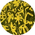 thumbnail image 1 of Ahgly Company Indoor Round Abstract Yellow Modern Area Rugs, 7' Round, 1 of 4