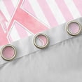 thumbnail image 4 of Manfei Geometric Lines Kitchen Curtains,Pink Letter K Design Black Out Curtains Pack of 2 (42x63 Each), 4 of 6