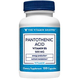 The Vitamin Shoppe Pantothenic Acid 500MG, With Vitamin B5, Supports Energy  Production & Hair, Skin, Nails, Once Daily (100 Capsules) 