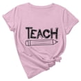 thumbnail image 4 of Teacher Shirt Women Teaching Tshirt Alphabet Graphic Short Sleeve Basic Tee Tops Kindergarten Teachers Gift T-Shirt A2, 4 of 7