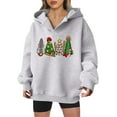 thumbnail image 2 of Christmas Tree Hoodies for Women 2025 Long Sleeve V Neck Holiday Graphic Hooded Sweatshirt Pullover Tops, 2 of 5