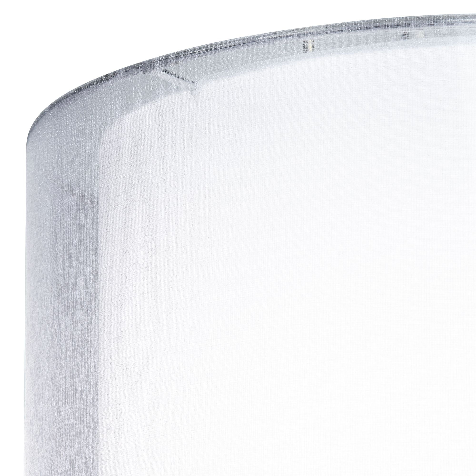Springcrest Set of 2 Hardback Double Drum Lamp Shades Silver Sheer Medium 16" Top x 16" Bottom x 11" High Spider Harp and Finial