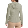 thumbnail image 6 of Hurxie Womens Athletic Jacket Hoodie Zip Up Cropped Lightweight Jackets UPF 50+ Sun Protection Long Sleeve Workout Shirt Beige,L, 6 of 7