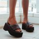 thumbnail image 2 of Amzcrzy Zapatos de mujer,Zapatos de mujer,Zapatillas de mujer, Sandalias cómodas de suela gruesa para mujer, chanclas de tacón grueso y tacón inclinado Sandalias Mujer Zapatillas De Casa, 2 of 6