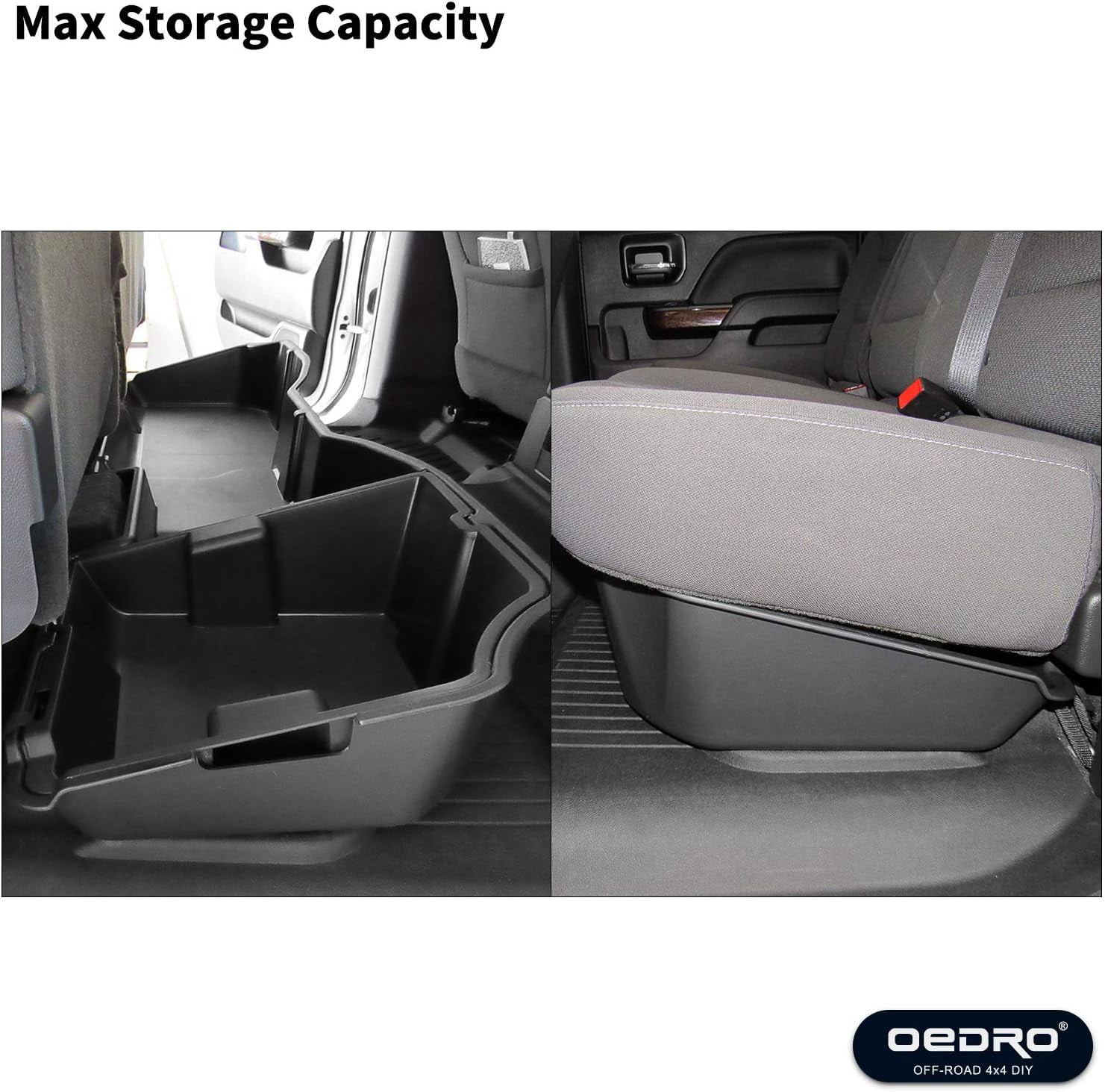 Ledkingdomus Upgraded Rear Under Seat Storage Box for 2014-2018 Chevrolet Silverado/GMC Sierra 1500 2015-2019 Silverado/Sierra