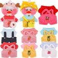 thumbnail image 2 of 1 Set Clothes for 30cm Stuffed Dolls LaLafanfan Cafe Duck Dog Plush Toy Cartoon Hoodie Overalls Accessories Kids Girls Gift, 2 of 5