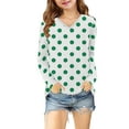 thumbnail image 5 of Ugoldhm Girls Tees Polka Dot V Neck Tunic Fashion Tops Fall Long Sleeve Shirts Sizes 3-13, 5 of 8