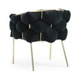 thumbnail image 3 of Modrest Debra Modern Black Velvet/Brushed Brass Dining Chair, 3 of 5