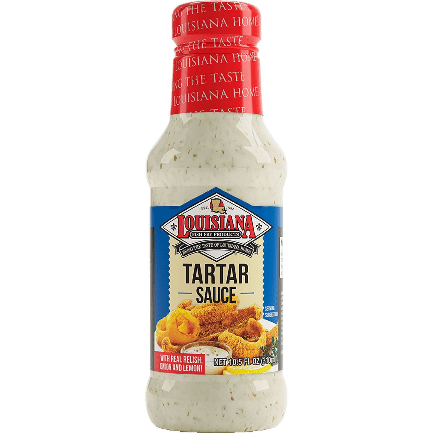 Louisiana Fish Fry Creamy Tartar Sauce with Relish & Lemon, 10.5 oz Bottle