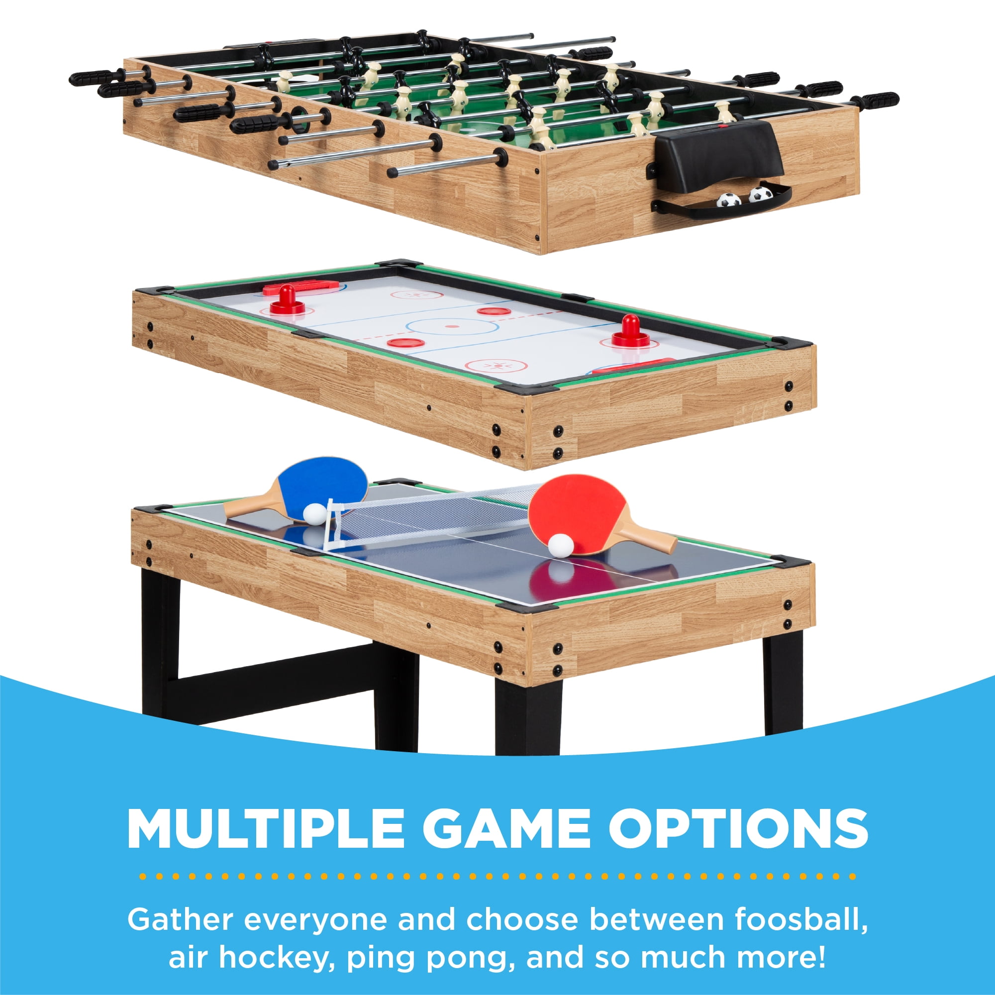 Table Tennis Adult Size Combo Game Table W/ Foosball Pool Shuffleboard Chess Checkers Backgammon for Family Game Night Goplus 10-in-1 Combination Multi Game Table Set Bowling 
