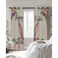 thumbnail image 4 of Easter Kitchen Curtains Spring Farmhouse Vintage Bunny Flower Leaf Beige Cafe Short Curtains for Bathroom Blackout Window Curtain Small Window Treatment Drapes for Bedroom Living Room 27.5"x39"x2, 4 of 9