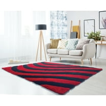 United Weavers of America Abstract Shag Contemporary Area Rugs, Black
