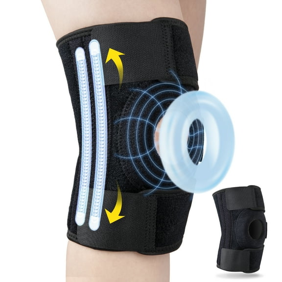 Knee Brace for Men Women, Adjustable Compression Sleeve Wrap Patellar Pad Tendon - Arthritis Pain, meniscus tear, Injury Recovery, Running, Workout