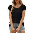 thumbnail image 5 of IROINNID Summer Tops For Women Comfy Short Sleeve V Neck Loose Tops Blouse Spring Saving, 5 of 9