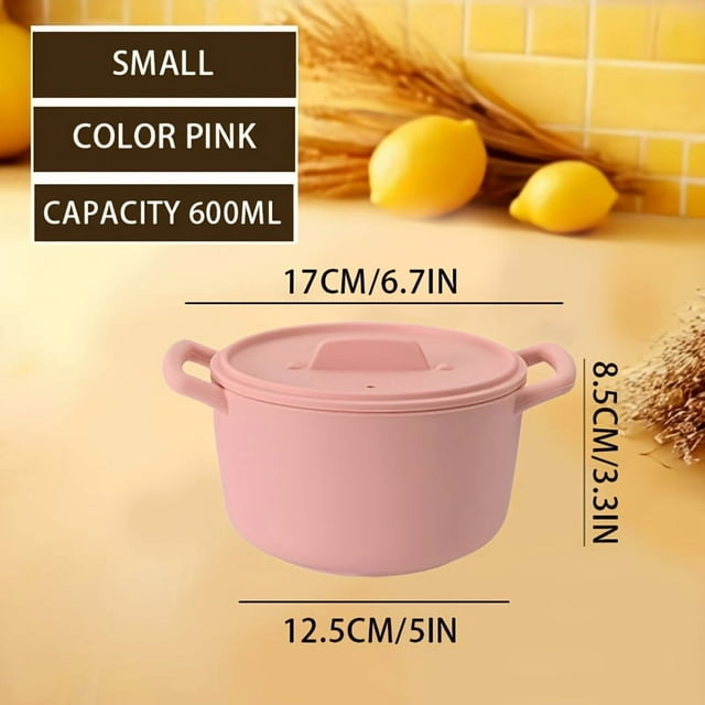 CUITING 2-in-1 Silicone Steamer Pot with Dual Handles Food-Grade Microwaveable Steamer High-Temperature Resistant Meal Prep Container Kitchen Cookware