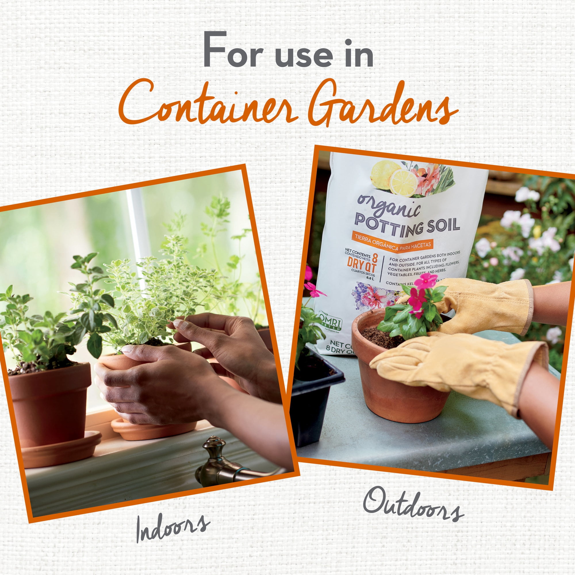 Whitney Farms Organic Potting Soil for Container Gardens, 8 dry Qt.