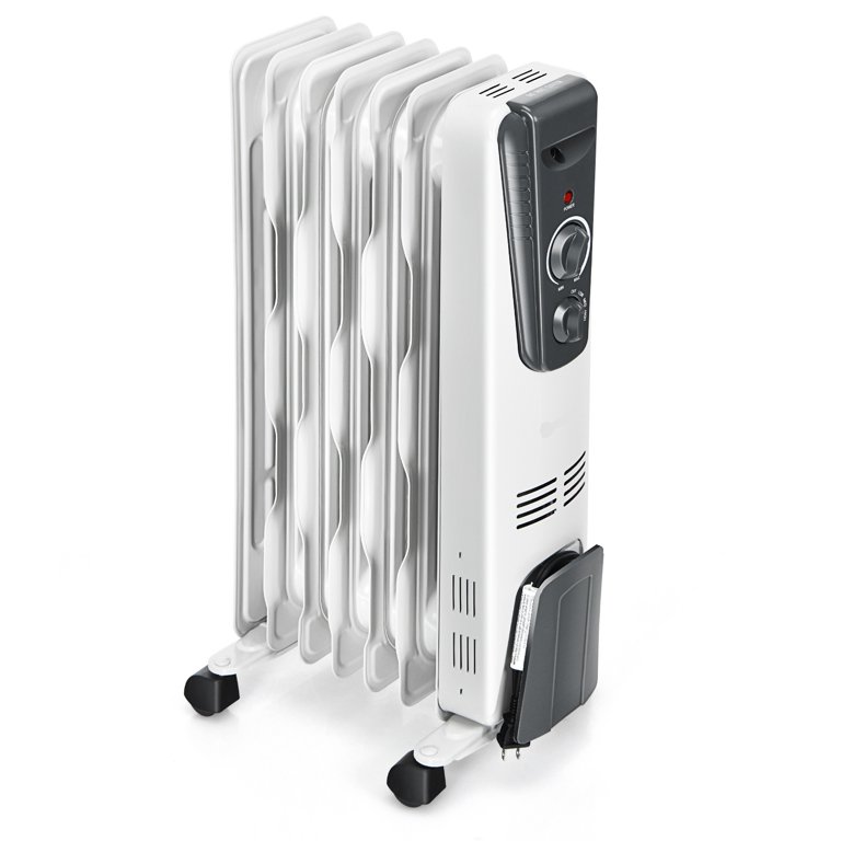 Topbuy 1500W Oil Filled Radiator 5.7 Fin Thermostat Room Radiant Electric  Space Heater - Walmart.com