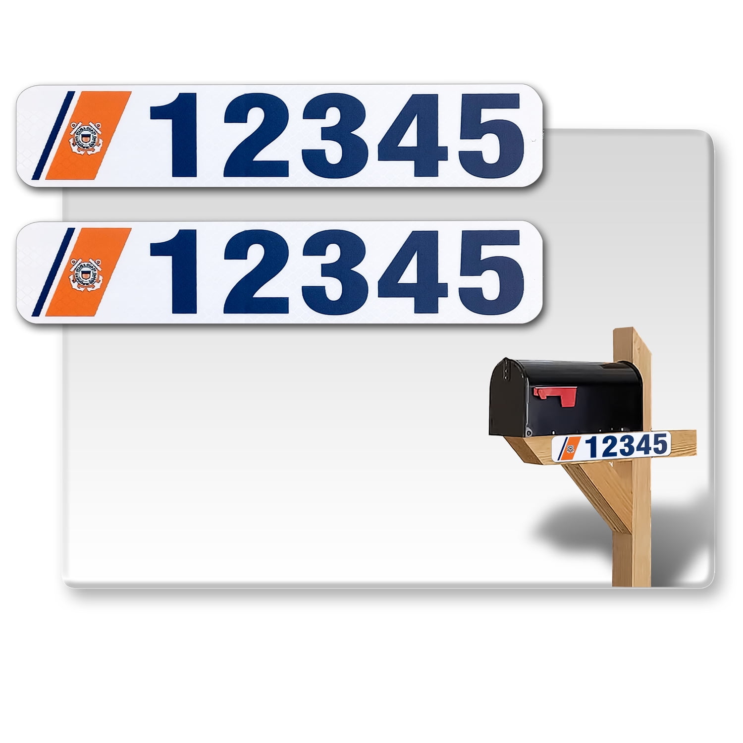 2 Pack Customized Horizontal 911 Mailbox Address Numbers Stickers