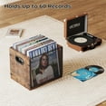 thumbnail image 6 of 2 Pack Vinyl Record Storage, Album Storage for Vinyl Records, Record Crates for Vinyl, Vinyl Record Album Holder, Vinyl Holder, Metal & Wooden LP Record Crate, Vinyl Record Box Case Crate, 6 of 8