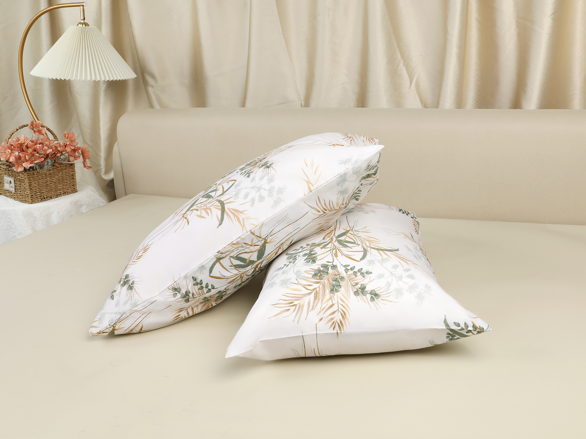 Unique Bargains Pillowcase with Envelope Closure Floral Pillow Cases Queen Yellow