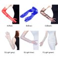 thumbnail image 2 of Qarigey Guantes largos para mujer, decoración de manos con estilo, estilo Simple, elegante, Color sólido, fiesta de noche, banquete, guantes de dedos guantes y mitones Azul claro Qarigey AP012854-05, 2 of 6