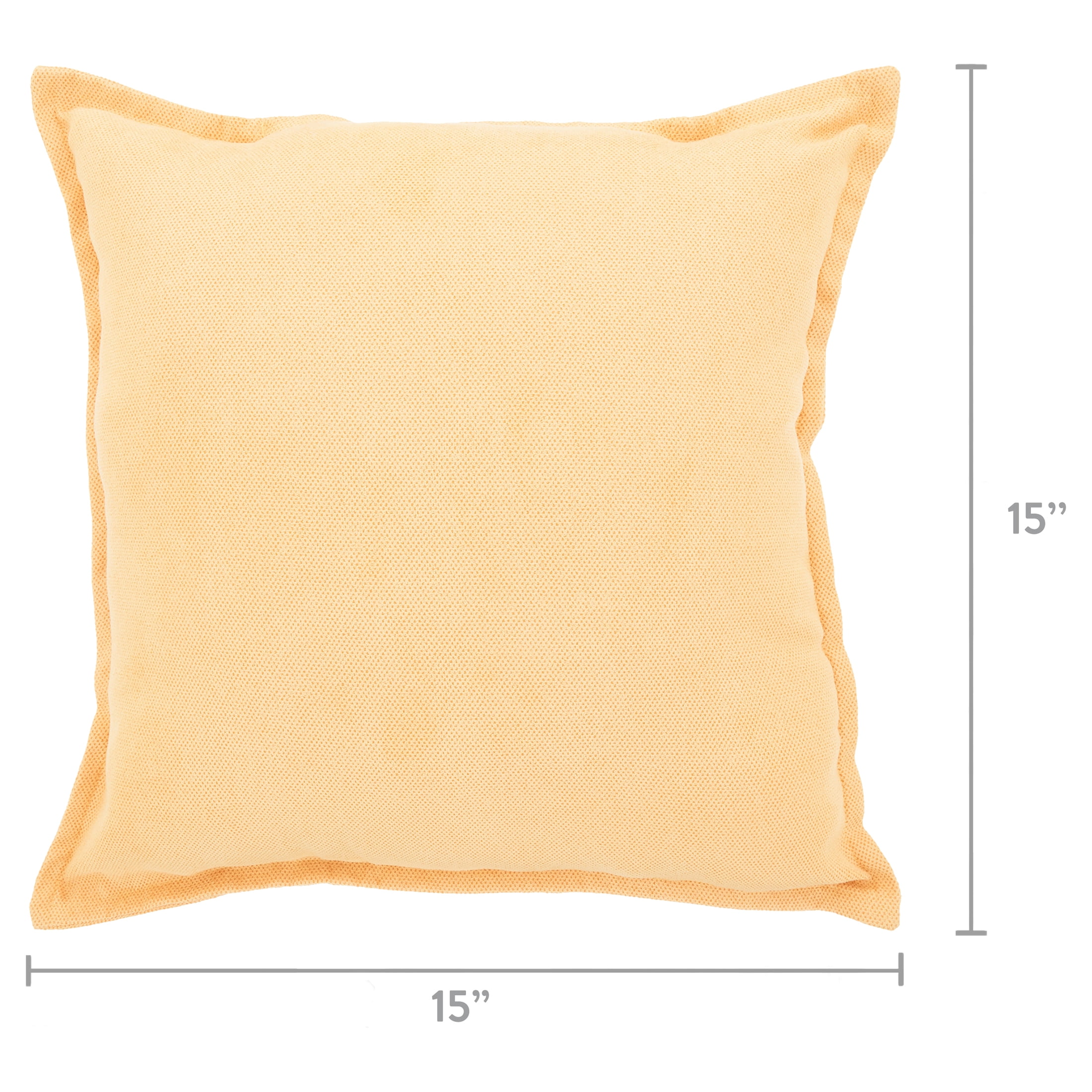 at Home Butter Yellow Canvas Outdoor Square Throw Pillow, 16