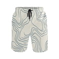 thumbnail image 2 of Ckdifva Topographic Map Blue Lines Men's Board Shorts Swim Trunks Drawstring Summer Beach Golf Shorts Quick Dry with Pockets, 2 of 8