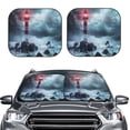 thumbnail image 2 of Goofa Lighthouse in a Stormy Sea Pattern 2 Piece Car Windshield Sun Shade Foldable | Front Windshield Shade for Sun, Heat and UV Rays | Sunshade for Car Front Window-, 2 of 7