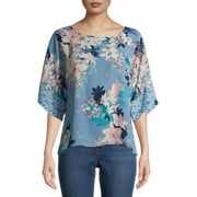 The Pioneer Woman Short Sleeve Twin Print Blouse, Womens