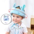 thumbnail image 4 of Sombrero protector para bebés, casco de protección suave y transpirable, sombrero de seguridad para pequeños, a caminar y - Gris azul Sunnimix sombrero protector para niños pequeños, 4 of 8